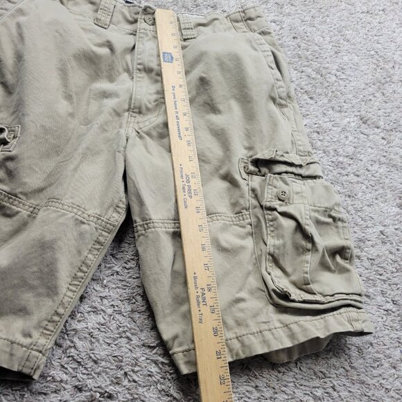 Signature by Levi Cargo Shorts Mens 34 Beige Multi Pocket Khak Utility - Picture 4 of 7